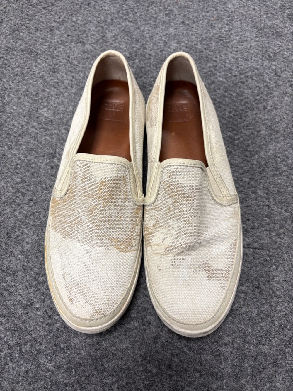 Frye Women's Slip-On Canvas Loafers in Off-White